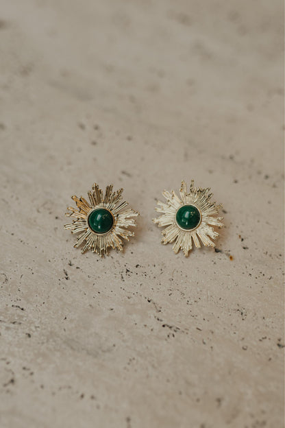 Brinco Raio de Sol Verde Dourado