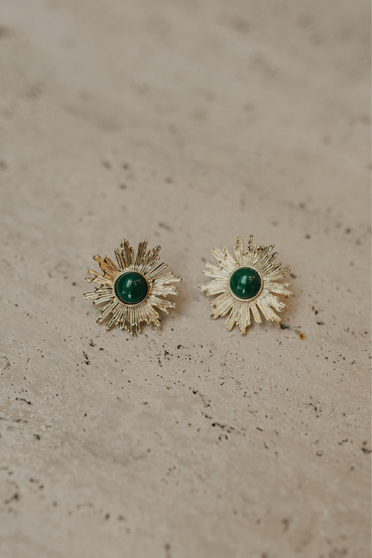 Brinco Raio de Sol Verde Dourado