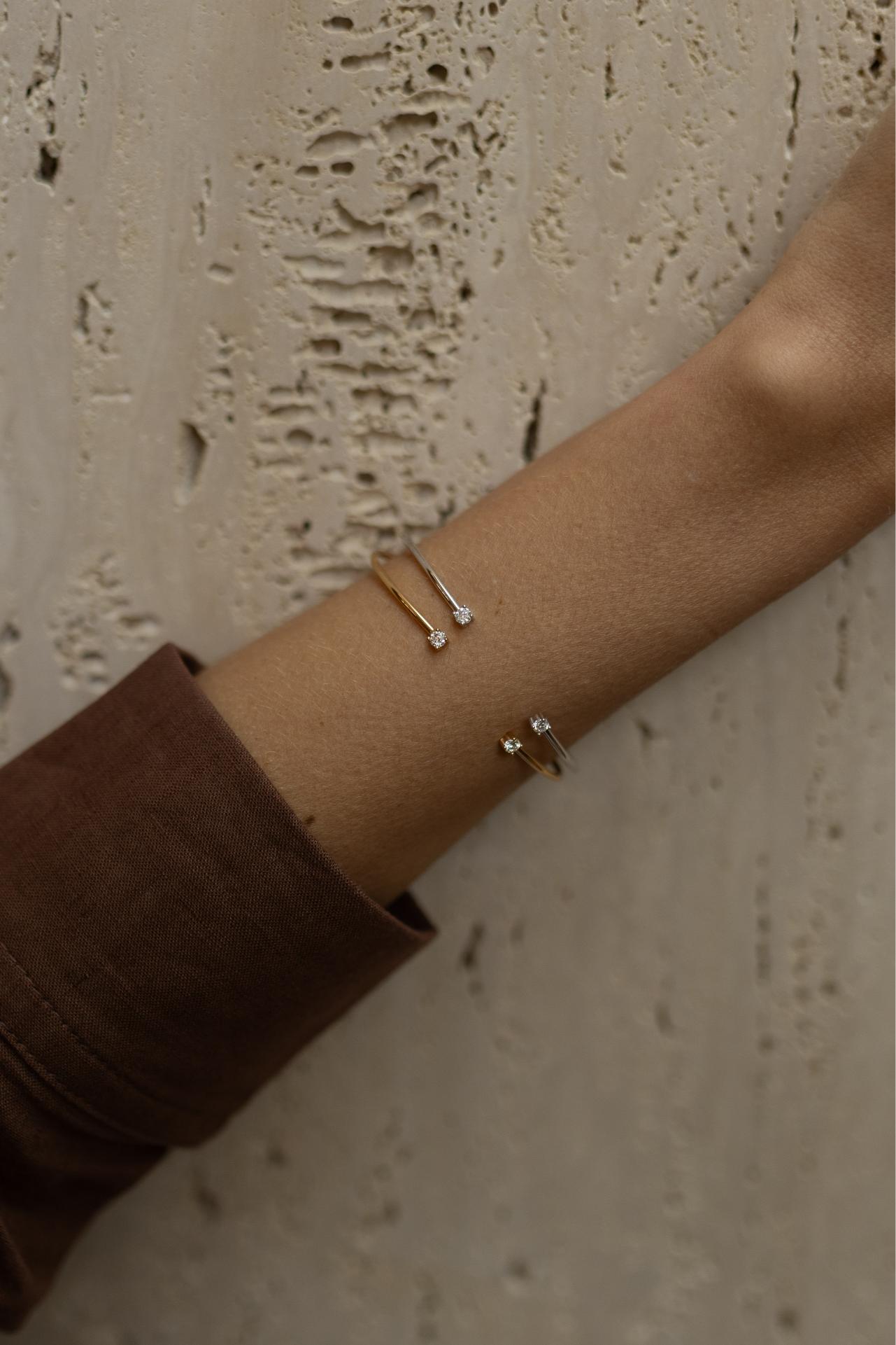 Bracelete Pontos de Luz Moisssanite Prata 925 Ródio Branco