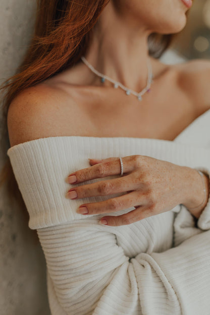 Anel Aparador de Aliança 2mm Moissanite Prata 925 Ródio Branco