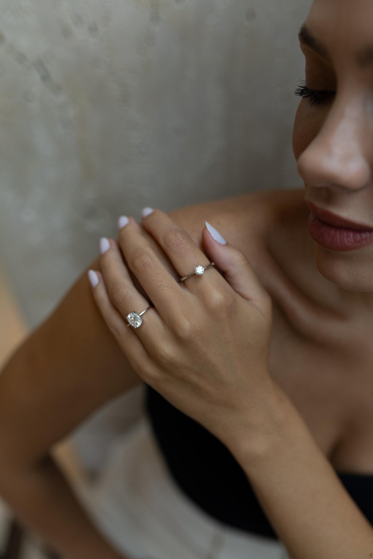 Anel Solitário 5mm Moissanite Prata 925 Ródio Branco