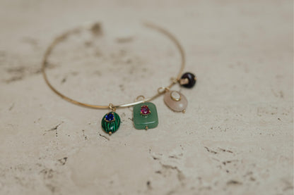 Pingente de Pedras Naturais Dourado