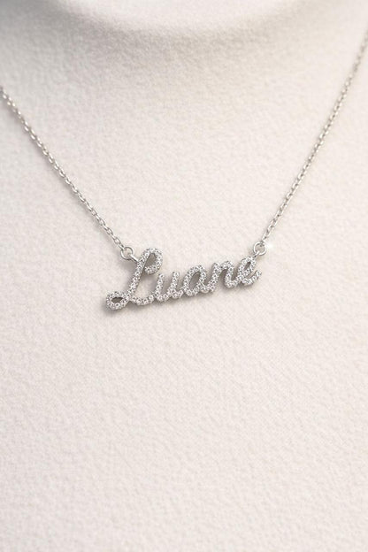 Colar Nome Personalizado 0,9mm Moissanite Prata 925