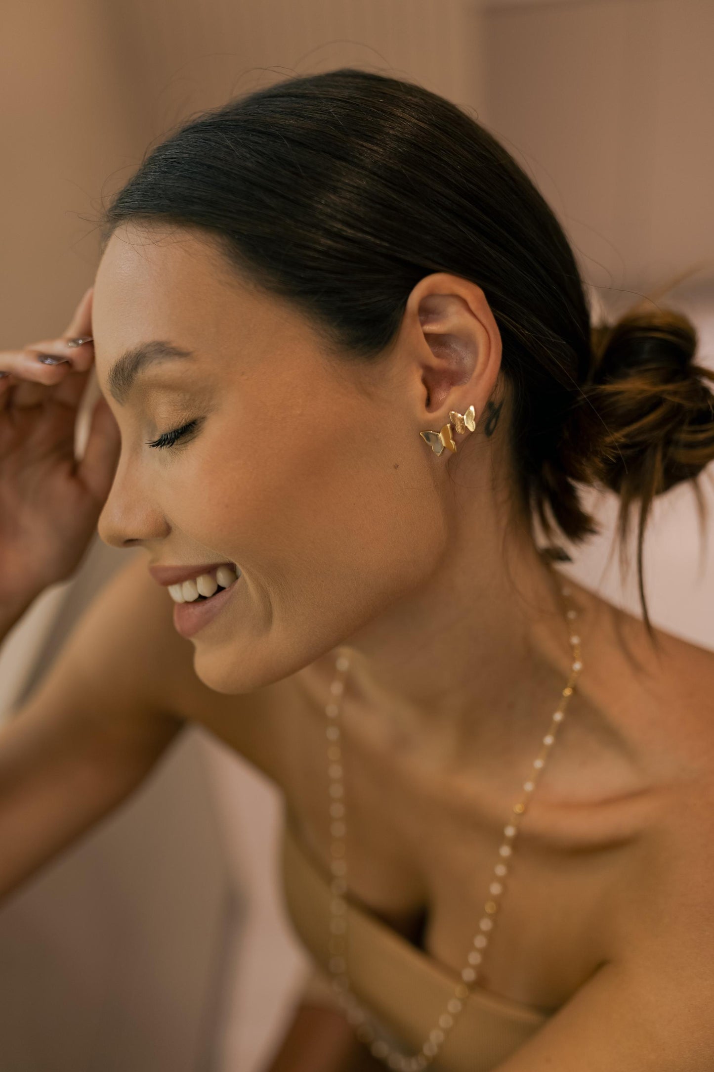 Brinco Borboleta Liso G Dourado