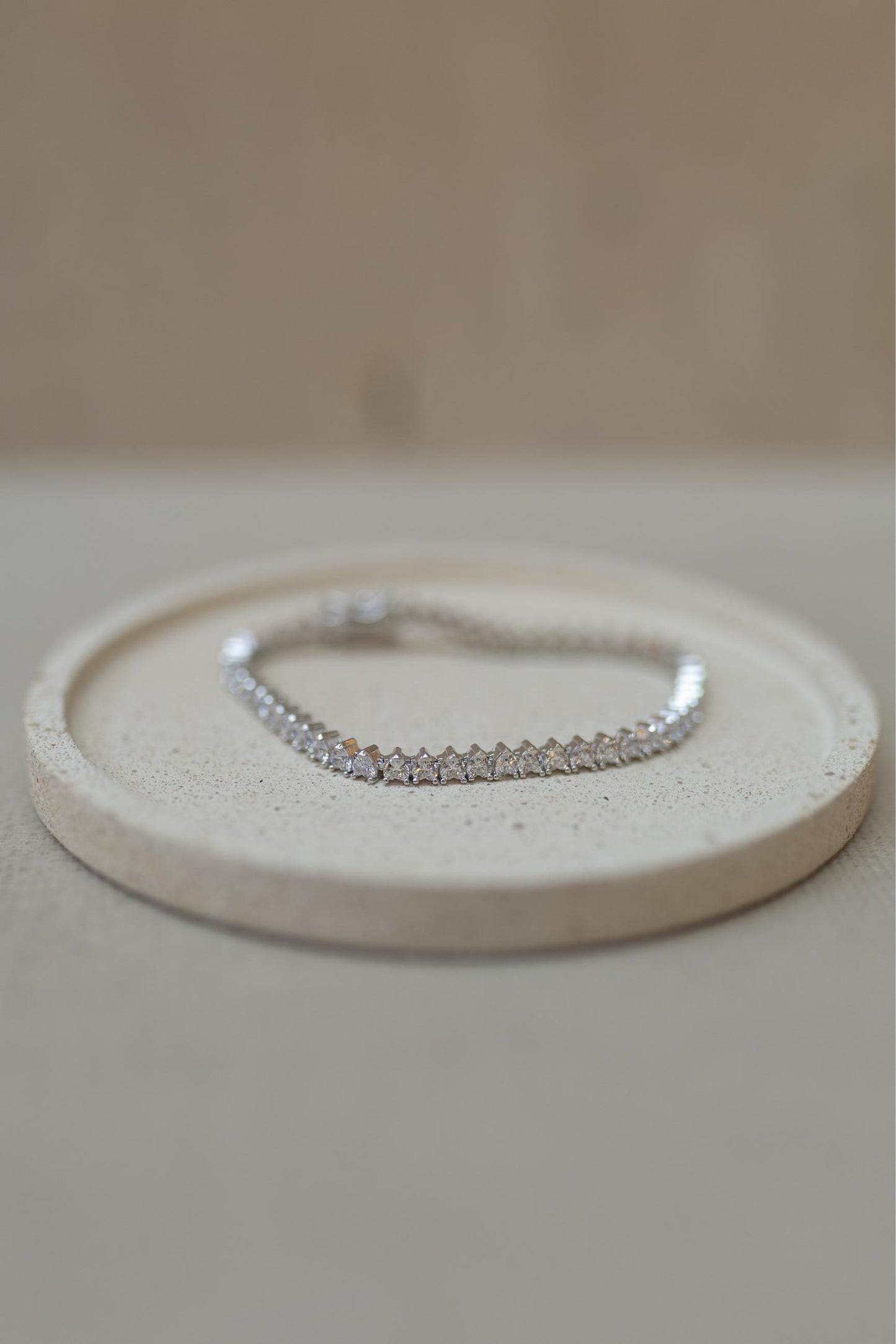 Pulseira Riviera 3mm Prata 925 Moissanite Ródio Branco