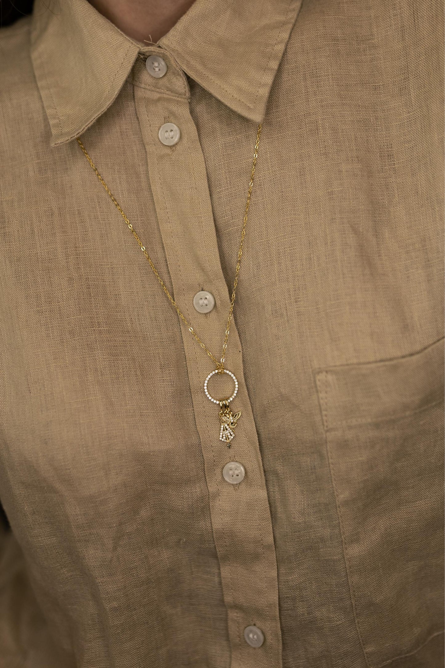 Colar Patuá Religioso Dourado