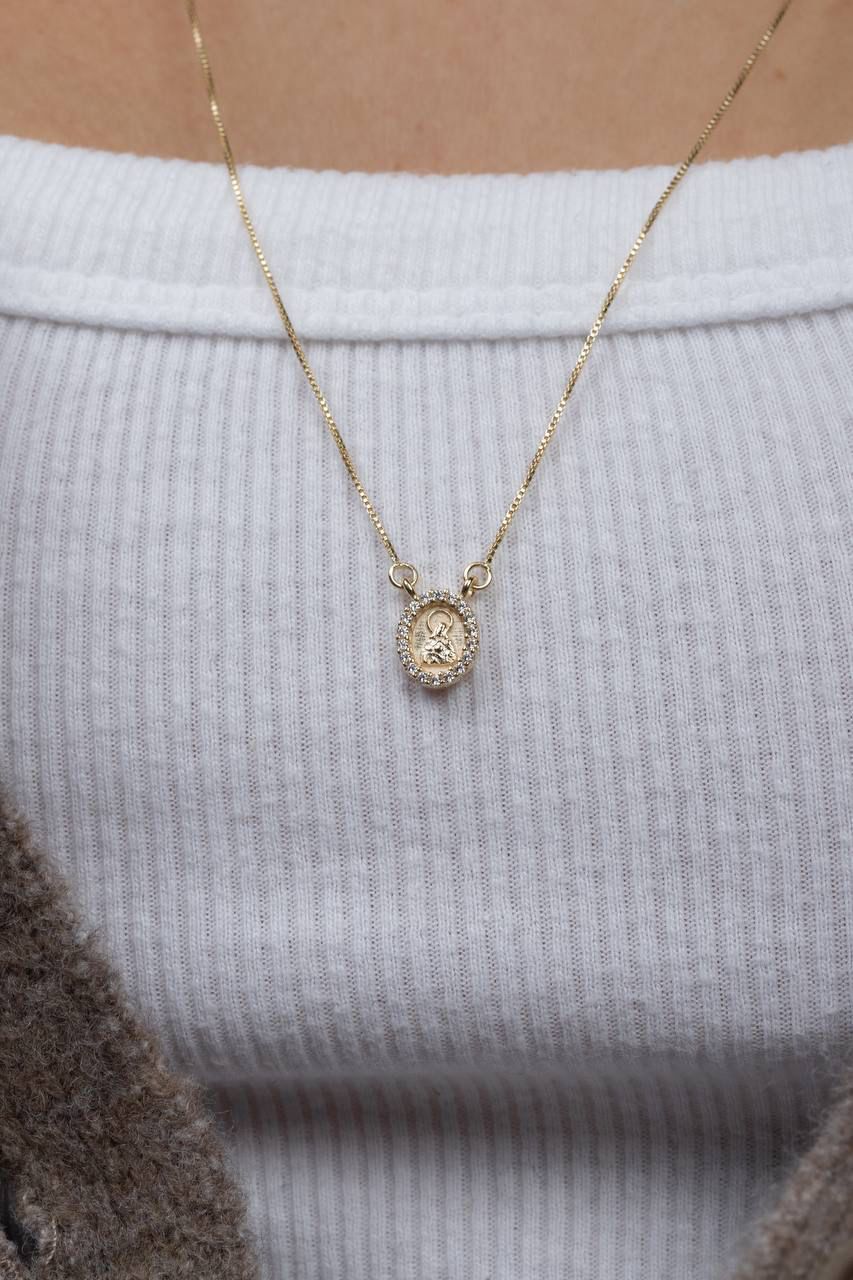 Colar Escapulário Nossa Senhora das Graças Dourado