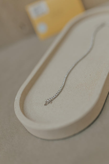 Pulseira Riviera 4 Garras Moissanite 2mm Prata 925 Ródio Branco