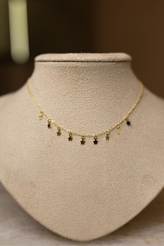 Colar Infantil Estrelas Dourado