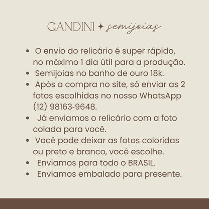 Colar Relicário Borda Trabalhada Dourado