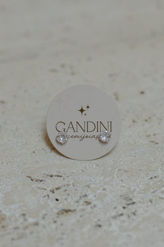 Brinco 7mm Ponto de Luz Prata 925