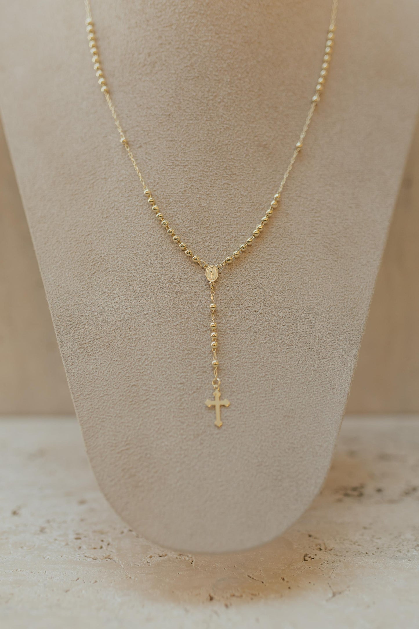 Colar Terço Tradicional Nossa Senhora das Graças Dourado