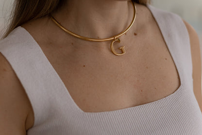 Choker Aro Tubo Liso Dourado