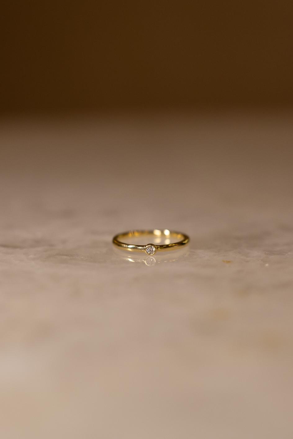 Anel Ponto de Luz Clássico Moissanite Prata 925 Dourado