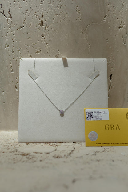Colar Ponto de Luz Glam Moissanite Prata 925 Ródio Branco