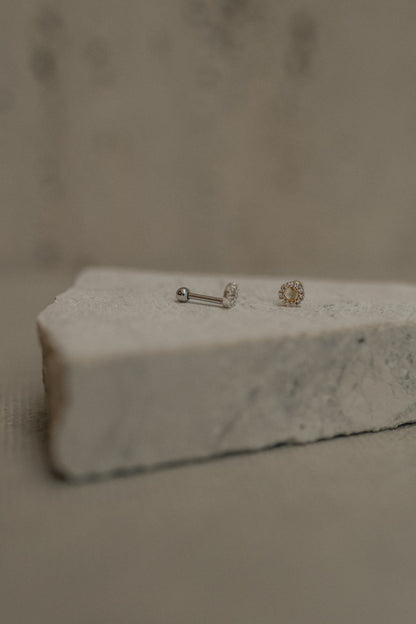 Piercing Hélix e Tragus Círculo Cravejado Prata 925