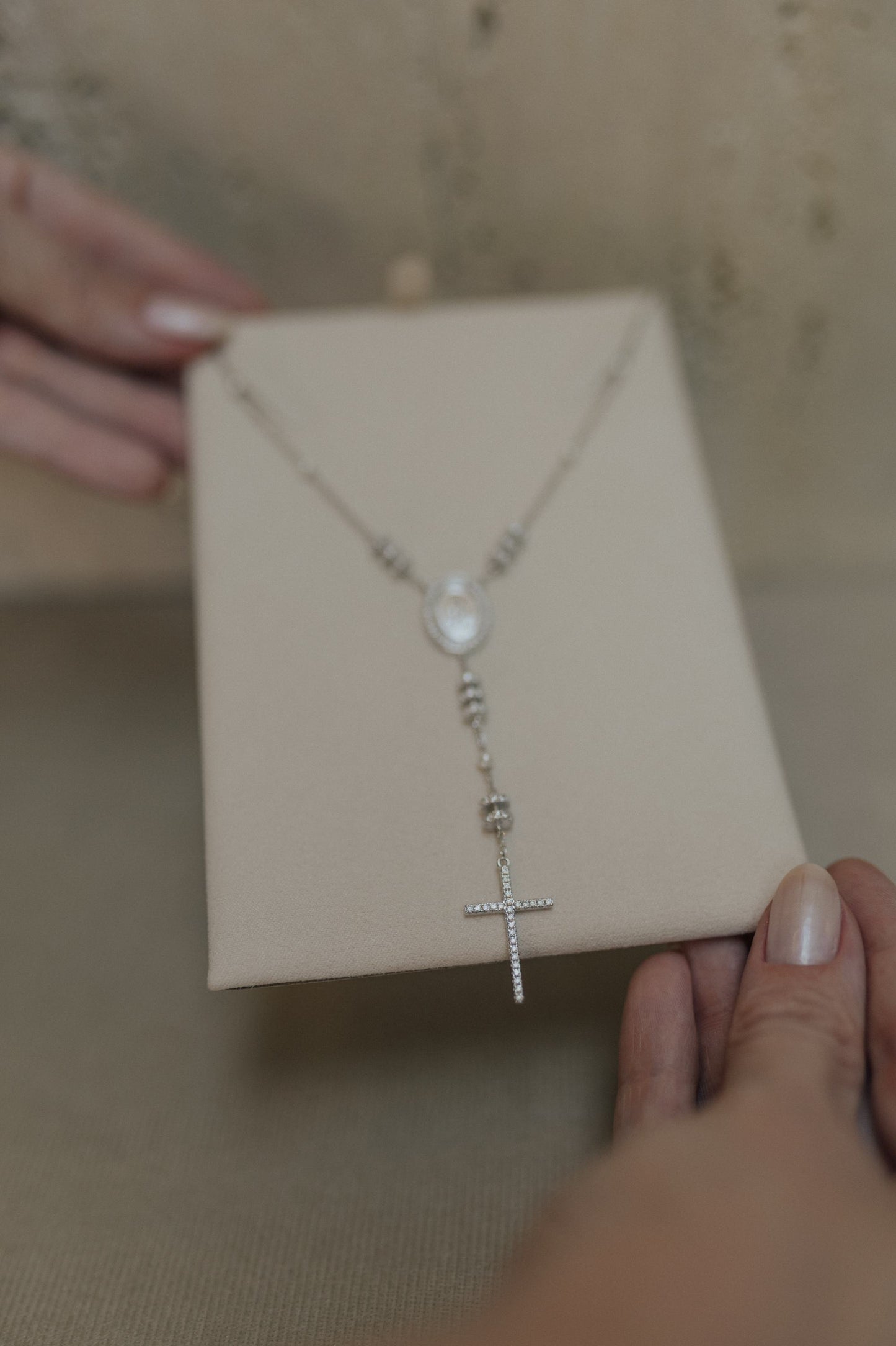 Colar Terço Nossa Senhora das Graças Prata 925