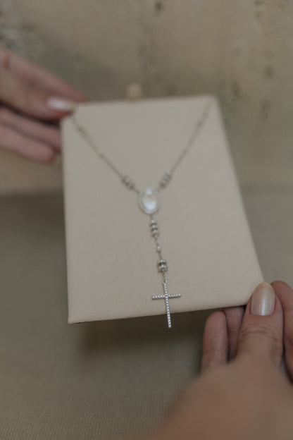 Colar Terço Nossa Senhora das Graças Prata 925