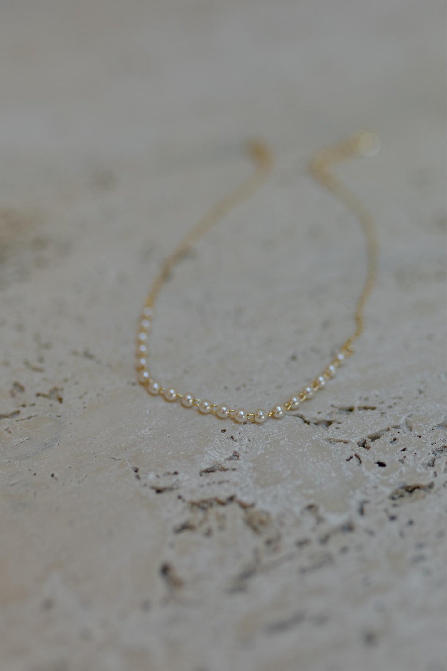 Tornozeleira de Pérolas Dourado