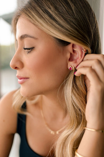 Brinco Argola Click Quadrado Liso Dourado P