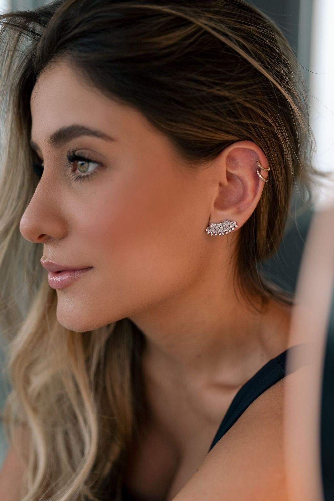 Brinco Mini Ear Cuff Ródio Branco