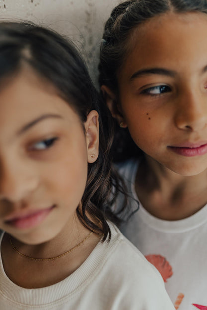 Brinco Mini Laço Cravejado Dourado