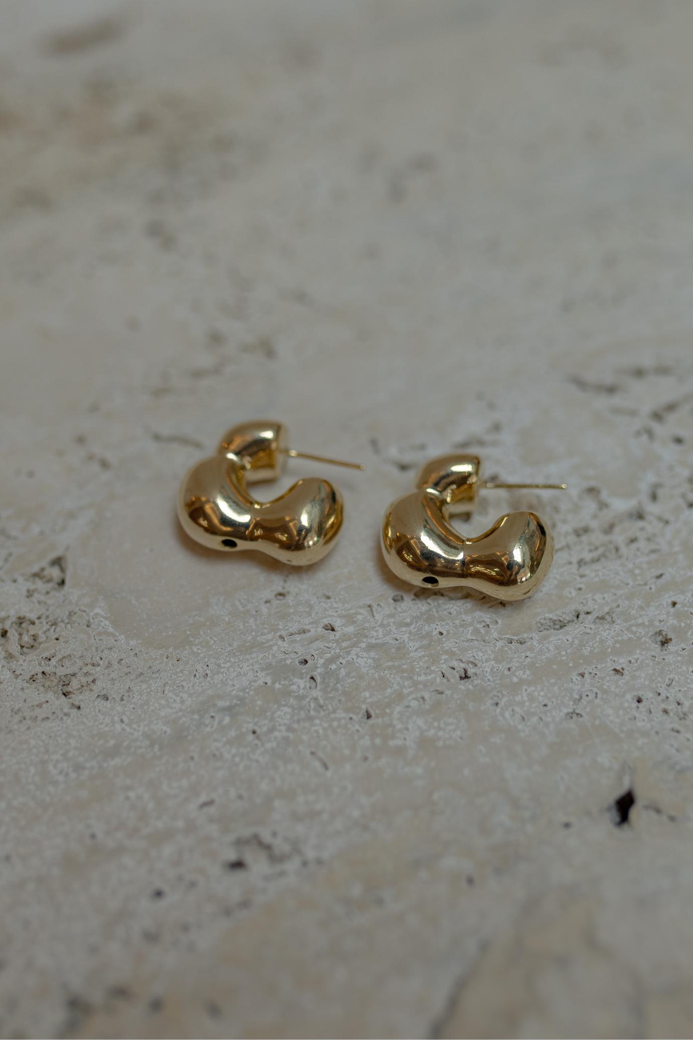 Brinco Argola Bubble Eletroformação Dourado