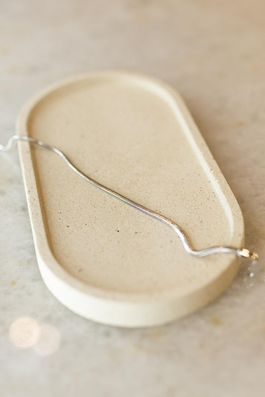 Pulseira Snake 3mm Ródio Branco