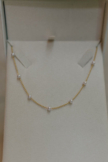 Colar Choker com Pérolas Infantil Dourado