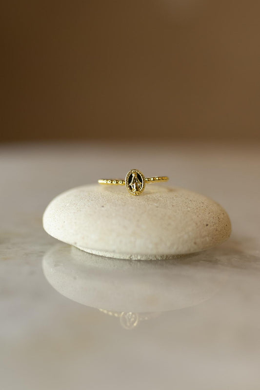 Anel Bolinhas Nossa Senhora das Graças Dourado