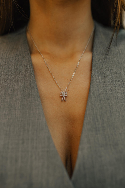 Colar Filhos Cravejados Ródio Branco