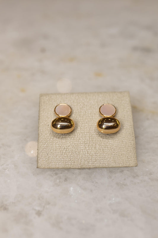 Brinco Oval Madrepérola Rose