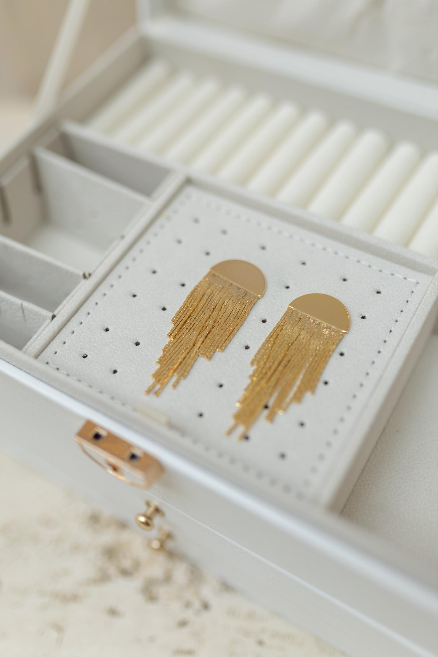 Brinco Pêndulo Franja Dourado