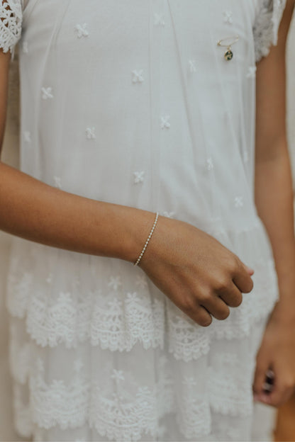 Pulseira Infantil Pérolas 2mm Dourado