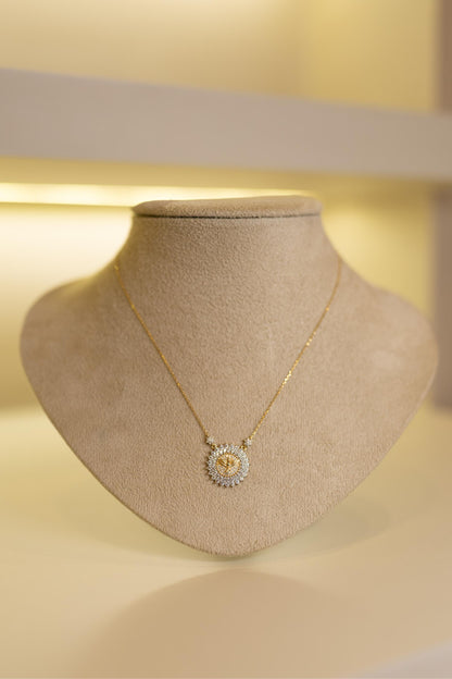 Colar Espirito Santo Moissanite Prata 925 Dourado