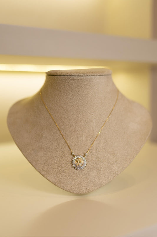 Colar Espirito Santo Moissanite Prata 925 Dourado