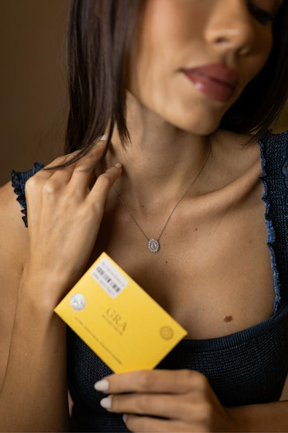 Colar Nossa Senhora Aparecida Moissanite Prata 925 Ródio Branco