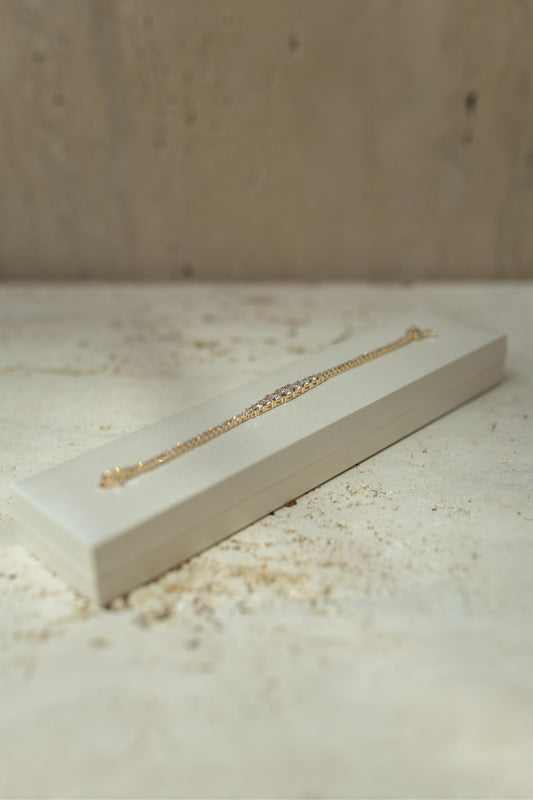 Pulseira Riviera Zircônias Degrade Dourado