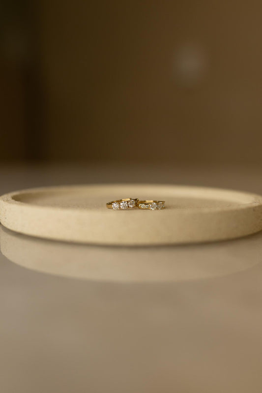 Brinco Argola Prata 925 Pontos de Luz  Moissanite Dourado