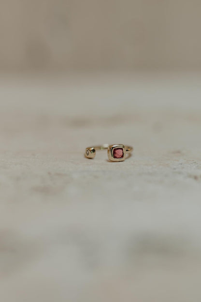 Anel Ajustável Zircônias Dourado