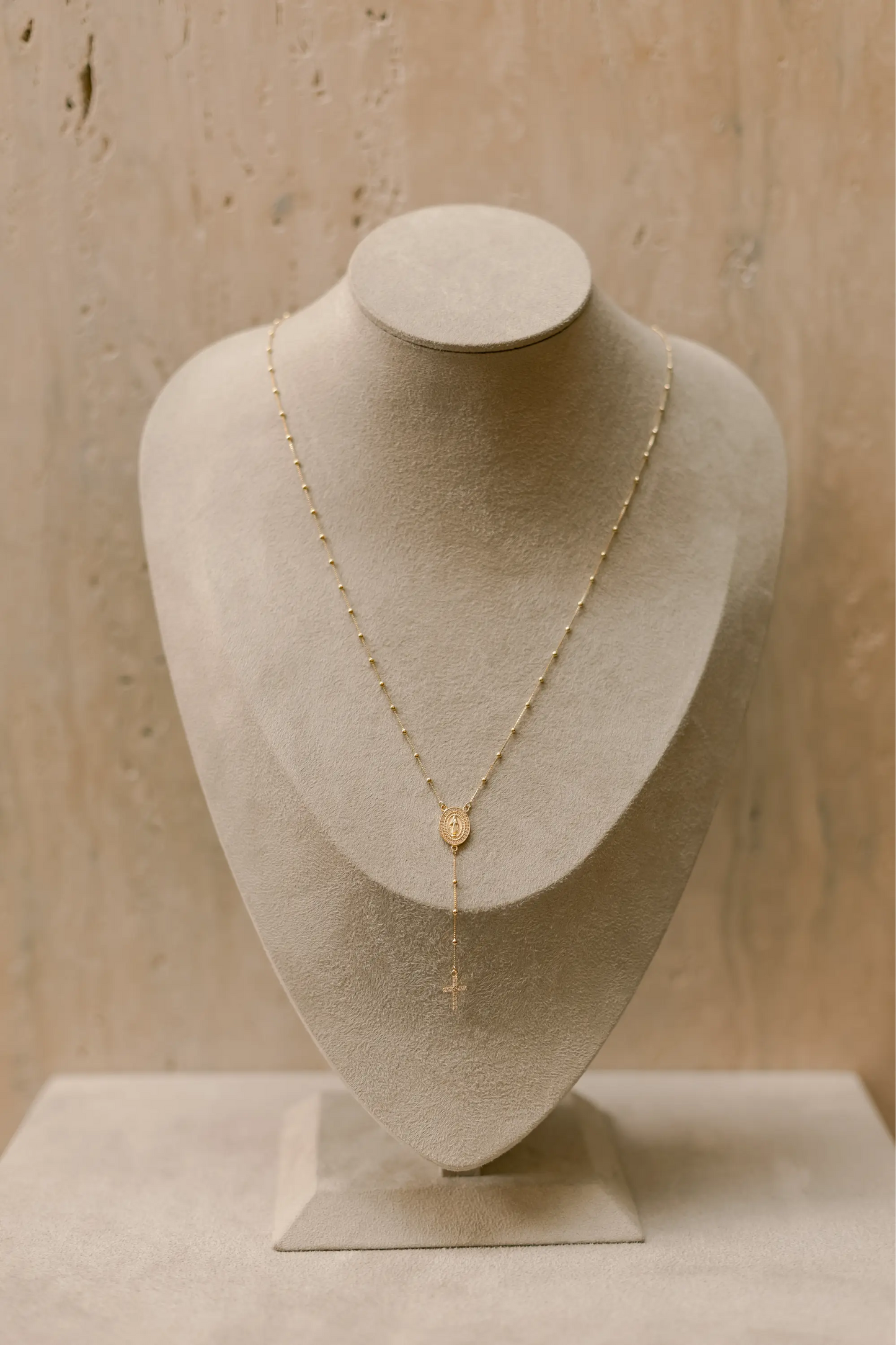 Colar Terço Nossa Senhora das Graças Dourado