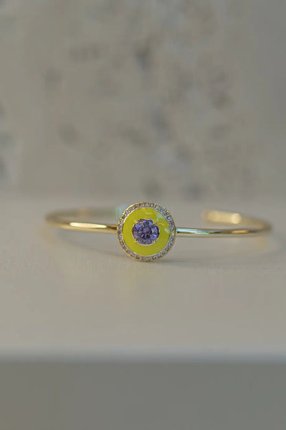 Bracelete Esmaltado Rainbow Dourado