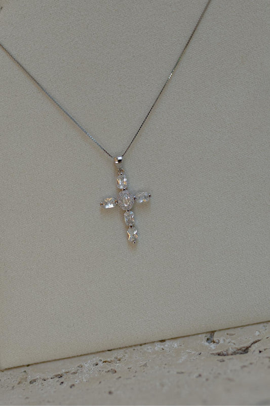Colar Crucifixo Prata 925 Ródio Branco