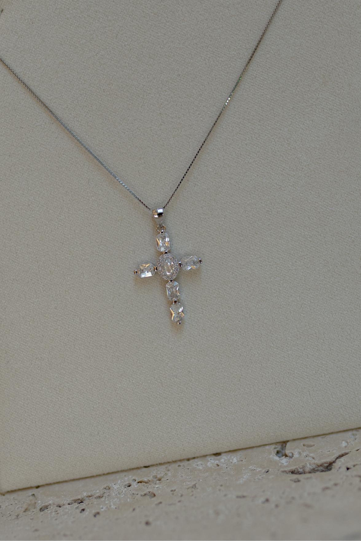 Colar Crucifixo Prata 925 Ródio Branco