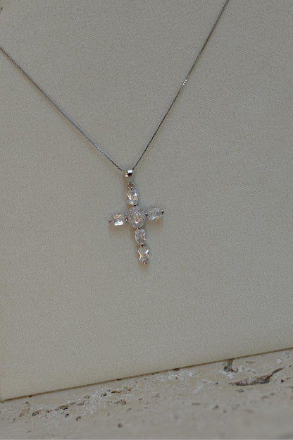 Colar Crucifixo Prata 925 Ródio Branco