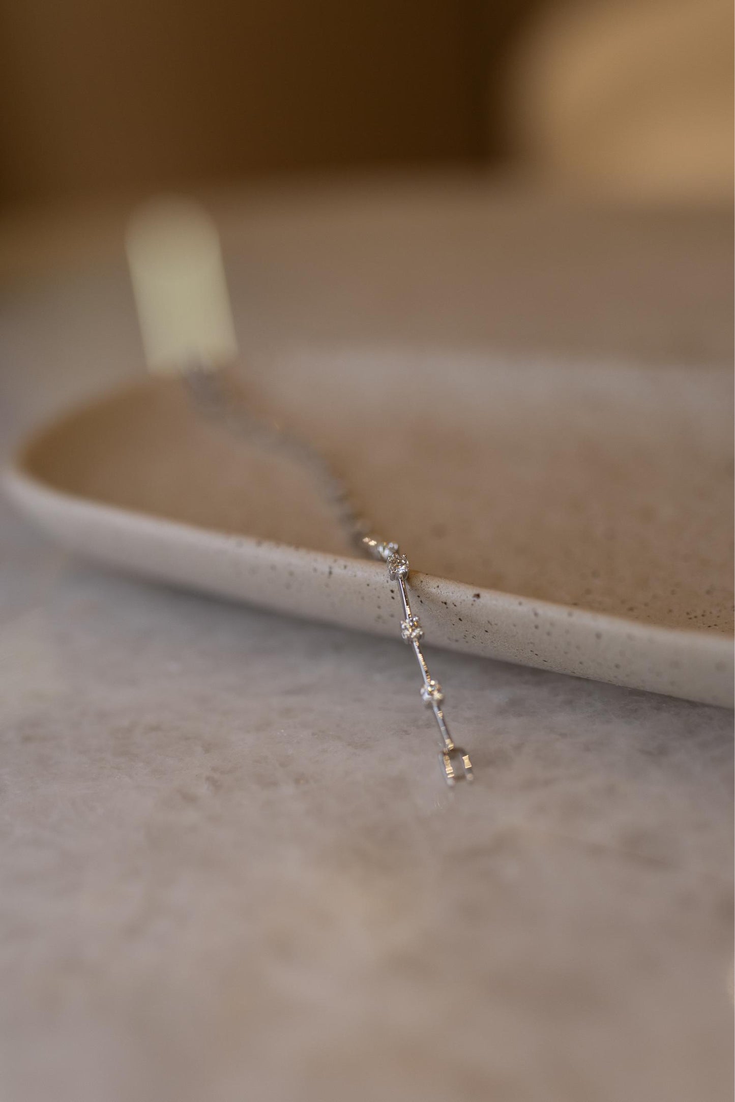 Pulseira Riviera Fio Faca Moissanite Prata 925 Ródio Branco