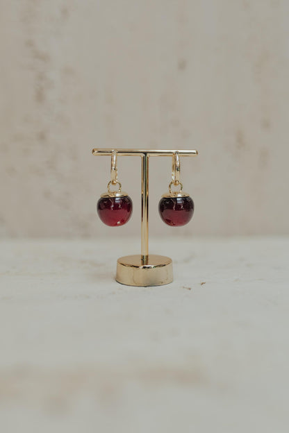 Brinco Argola Cereja Dourado