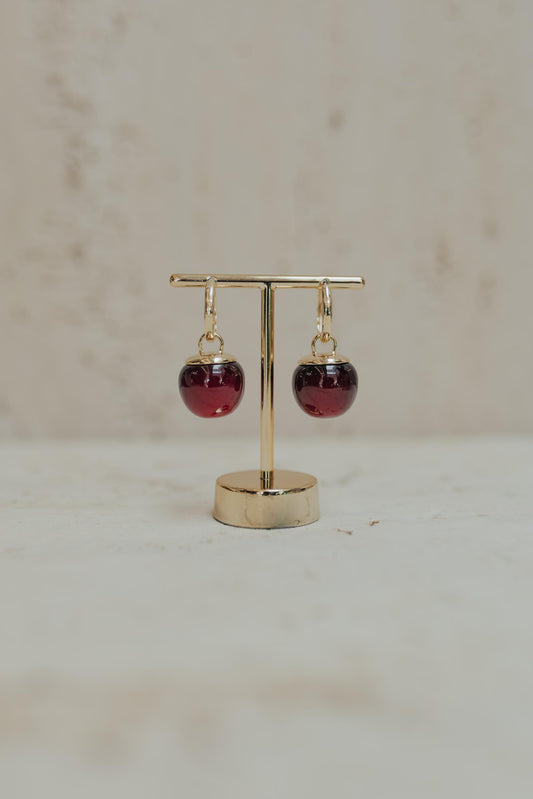 Brinco Argola Cereja Dourado