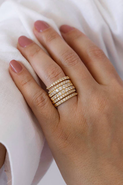 Anel Ajustável Espiral Cravejado