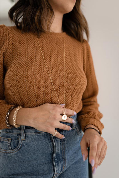 Colar Longo com Letra Personalizada Dourado
